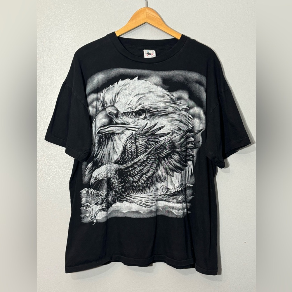 Vintage 90’s Bald Eagle Large Print T Shirt | 2XL